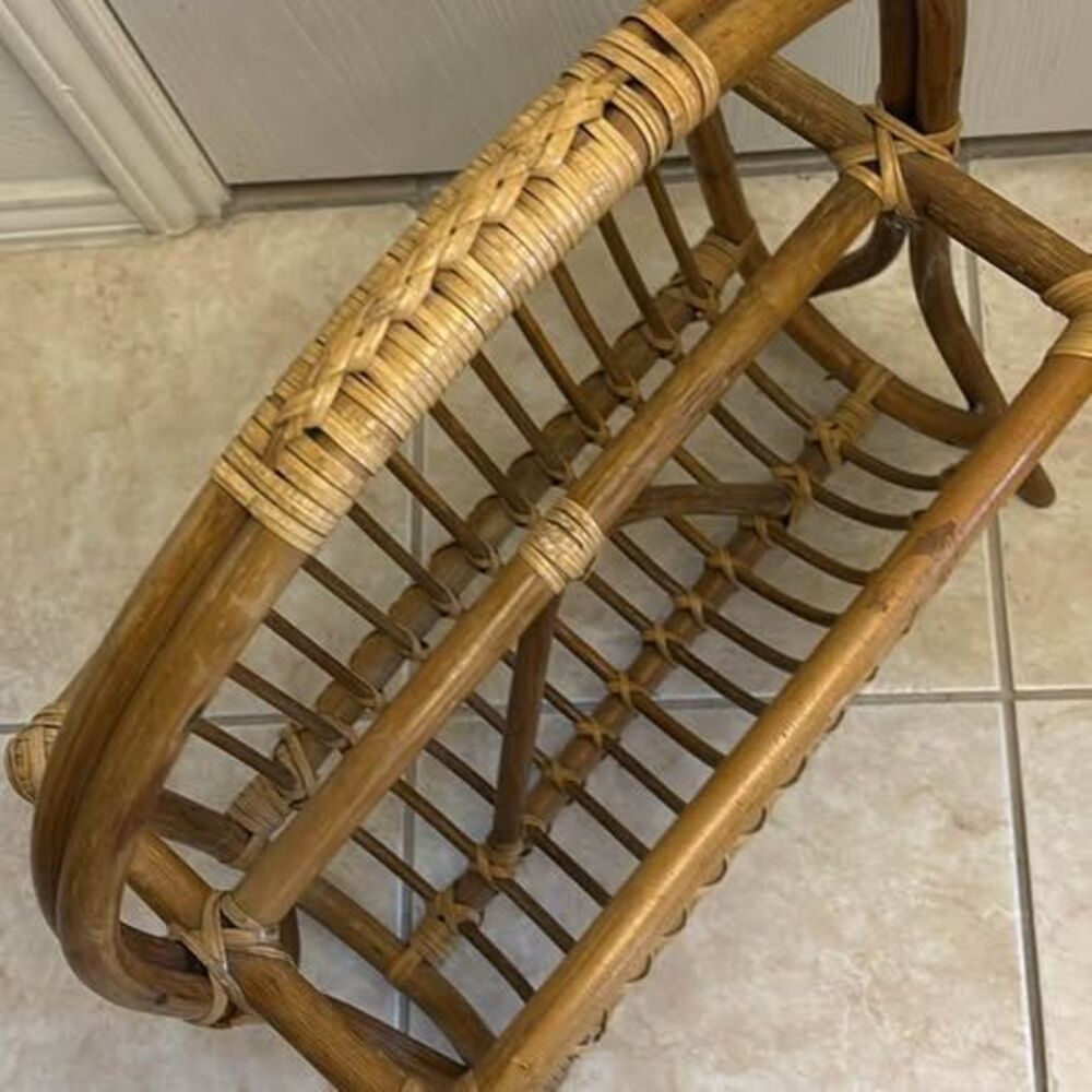 Vintage Rattan Magazine Rack - Picture 4 of 4